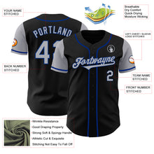 Load image into Gallery viewer, Custom Black Gray-Royal Authentic Two Tone Baseball Jersey