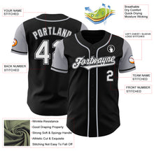 Load image into Gallery viewer, Custom Black White-Gray Authentic Two Tone Baseball Jersey