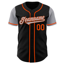 Load image into Gallery viewer, Custom Black Gray-Orange Authentic Two Tone Baseball Jersey