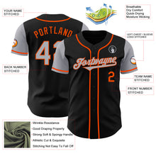 Load image into Gallery viewer, Custom Black Gray-Orange Authentic Two Tone Baseball Jersey