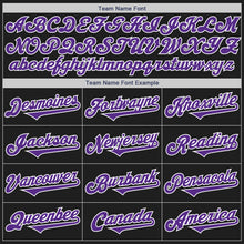 Load image into Gallery viewer, Custom Black Purple-White Authentic Two Tone Baseball Jersey