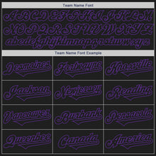 Load image into Gallery viewer, Custom Black Purple Authentic Two Tone Baseball Jersey
