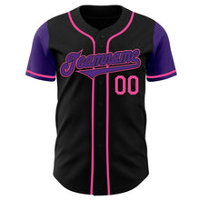 Load image into Gallery viewer, Custom Black Purple-Pink Authentic Two Tone Baseball Jersey