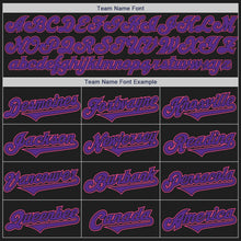 Load image into Gallery viewer, Custom Black Purple-Pink Authentic Two Tone Baseball Jersey