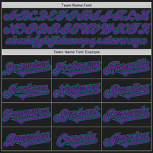 Load image into Gallery viewer, Custom Black Purple-Teal Authentic Two Tone Baseball Jersey