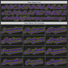 Load image into Gallery viewer, Custom Black Purple-Neon Green Authentic Two Tone Baseball Jersey