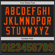 Load image into Gallery viewer, Custom Black Green-Orange Authentic Two Tone Baseball Jersey