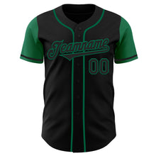 Load image into Gallery viewer, Custom Black Kelly Green Authentic Two Tone Baseball Jersey