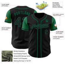Load image into Gallery viewer, Custom Black Kelly Green Authentic Two Tone Baseball Jersey