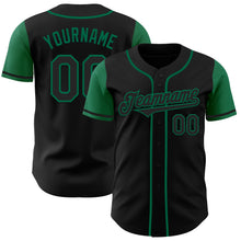 Load image into Gallery viewer, Custom Black Kelly Green Authentic Two Tone Baseball Jersey