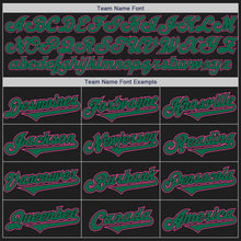 Load image into Gallery viewer, Custom Black Kelly Green-Pink Authentic Two Tone Baseball Jersey