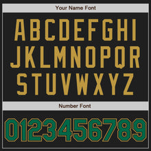 Load image into Gallery viewer, Custom Black Kelly Green-Old Gold Authentic Two Tone Baseball Jersey