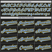 Load image into Gallery viewer, Custom Black Light Blue-Yellow Authentic Two Tone Baseball Jersey