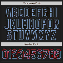 Load image into Gallery viewer, Custom Black Light Blue-Red Authentic Two Tone Baseball Jersey