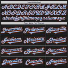 Load image into Gallery viewer, Custom Black Light Blue-Orange Authentic Two Tone Baseball Jersey