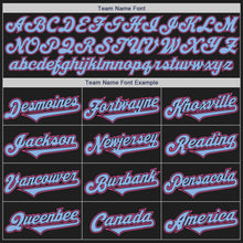 Load image into Gallery viewer, Custom Black Light Blue-Pink Authentic Two Tone Baseball Jersey