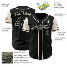 Load image into Gallery viewer, Custom Black Cream Authentic Two Tone Baseball Jersey