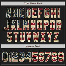 Load image into Gallery viewer, Custom Black Vintage USA Flag Cream-Crimson Authentic Two Tone Baseball Jersey