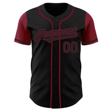 Load image into Gallery viewer, Custom Black Crimson Authentic Two Tone Baseball Jersey