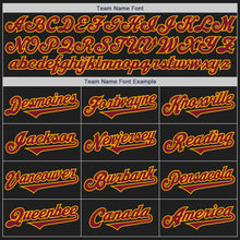 Load image into Gallery viewer, Custom Black Crimson-Gold Authentic Two Tone Baseball Jersey