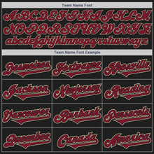 Load image into Gallery viewer, Custom Black Crimson-Cream Authentic Two Tone Baseball Jersey