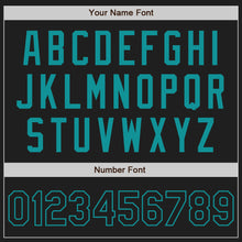 Load image into Gallery viewer, Custom Black Teal Authentic Two Tone Baseball Jersey