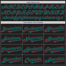 Load image into Gallery viewer, Custom Black Teal-Red Authentic Two Tone Baseball Jersey