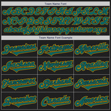 Load image into Gallery viewer, Custom Black Teal-Yellow Authentic Two Tone Baseball Jersey
