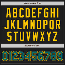 Load image into Gallery viewer, Custom Black Teal-Yellow Authentic Two Tone Baseball Jersey