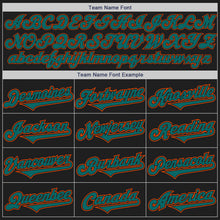Load image into Gallery viewer, Custom Black Teal-Orange Authentic Two Tone Baseball Jersey