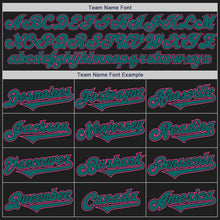 Load image into Gallery viewer, Custom Black Teal-Pink Authentic Two Tone Baseball Jersey