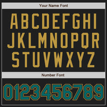 Load image into Gallery viewer, Custom Black Teal-Old Gold Authentic Two Tone Baseball Jersey