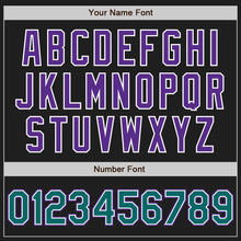 Load image into Gallery viewer, Custom Black Teal-Purple Authentic Two Tone Baseball Jersey
