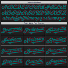 Load image into Gallery viewer, Custom Black Teal-Crimson Authentic Two Tone Baseball Jersey