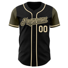 Load image into Gallery viewer, Custom Black Olive-Cream Authentic Two Tone Baseball Jersey