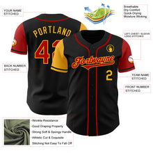 Load image into Gallery viewer, Custom Black Red-Gold Authentic Two Tone Baseball Jersey