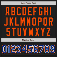 Load image into Gallery viewer, Custom Black Royal-Orange Authentic Two Tone Baseball Jersey