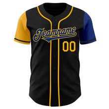 Load image into Gallery viewer, Custom Black Royal-Gold Authentic Two Tone Baseball Jersey