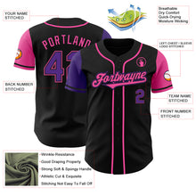Load image into Gallery viewer, Custom Black Purple-Pink Authentic Two Tone Baseball Jersey