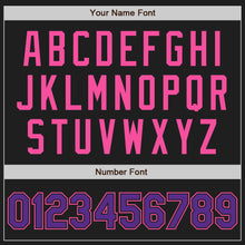 Load image into Gallery viewer, Custom Black Purple-Pink Authentic Two Tone Baseball Jersey