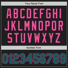 Load image into Gallery viewer, Custom Black Teal-Pink Authentic Two Tone Baseball Jersey