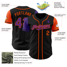 Load image into Gallery viewer, Custom Black Purple-Orange Authentic Two Tone Baseball Jersey