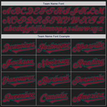 Load image into Gallery viewer, Custom Black Crimson-Teal Authentic Two Tone Baseball Jersey