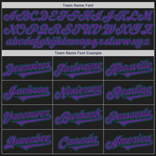 Load image into Gallery viewer, Custom Black Purple-Teal Authentic Two Tone Baseball Jersey