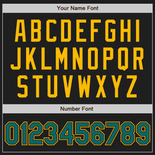 Load image into Gallery viewer, Custom Black Teal-Gold Authentic Two Tone Baseball Jersey
