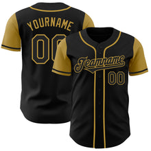 Load image into Gallery viewer, Custom Black Old Gold Authentic Two Tone Baseball Jersey