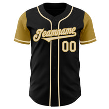 Load image into Gallery viewer, Custom Black Cream-Old Gold Authentic Two Tone Baseball Jersey