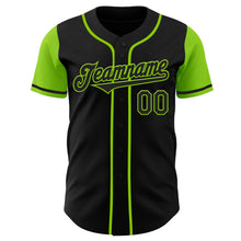Load image into Gallery viewer, Custom Black Neon Green Authentic Two Tone Baseball Jersey