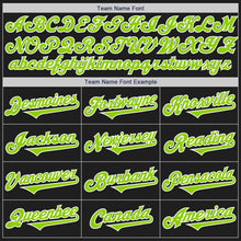 Load image into Gallery viewer, Custom Black Neon Green-White Authentic Two Tone Baseball Jersey