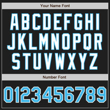 Load image into Gallery viewer, Custom Black Sky Blue-White Authentic Two Tone Baseball Jersey